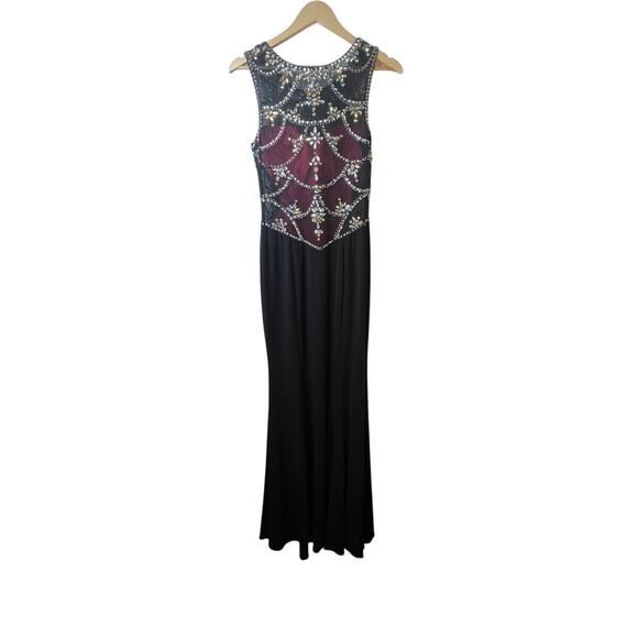 Betsy & Adam Black Maxi Dress with Gold Accents - Picture 11 of 14